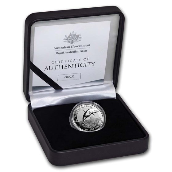 2019 AUS 1 oz Silver $5 Dolphin Proof (High Relief, w/Box & COA) 2019 AUS 1 oz Silver $5 Dolphin Proof (High Relief, w/Box & COA)